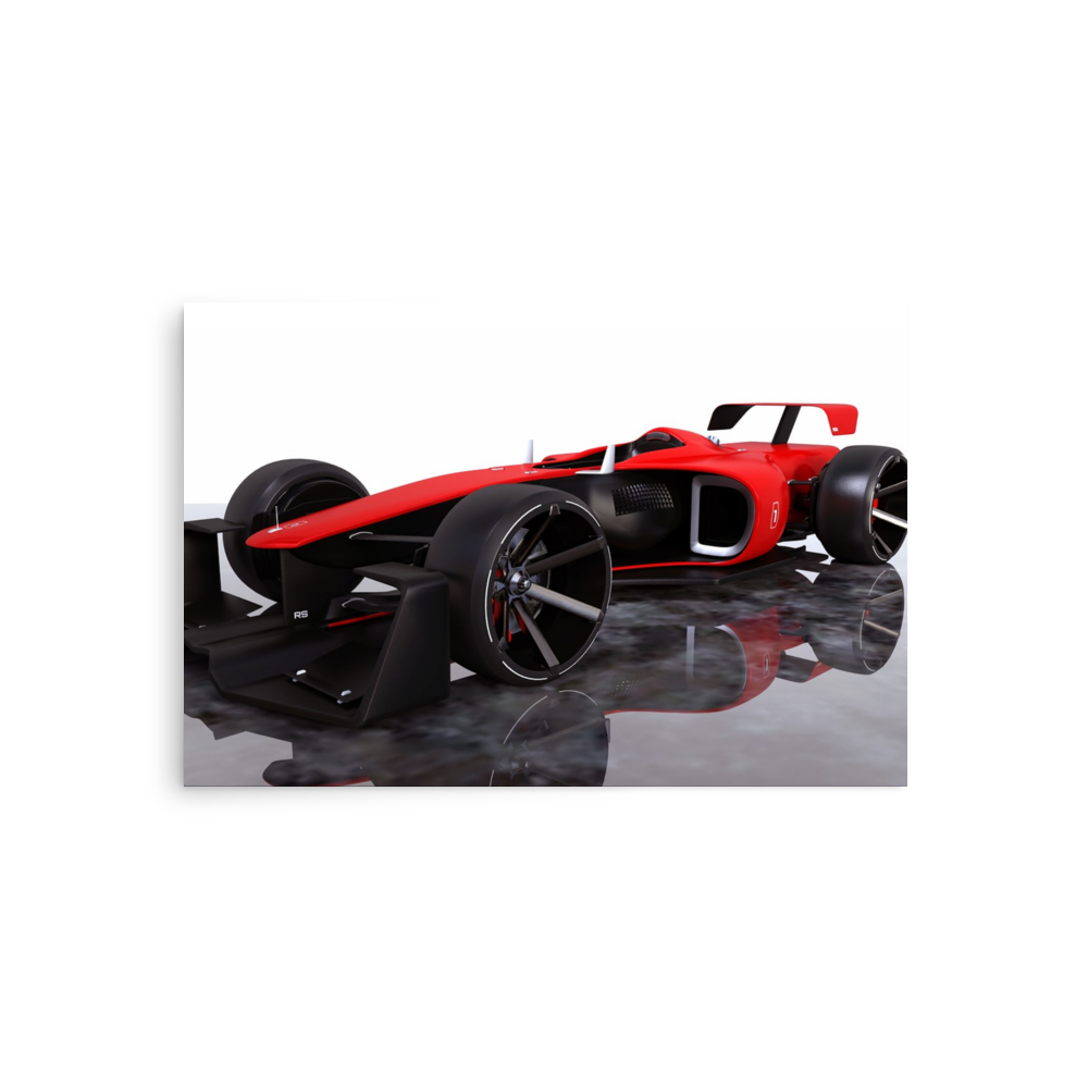 Red Formula One Race Car 20"x 30" Bedroom Wall Poster