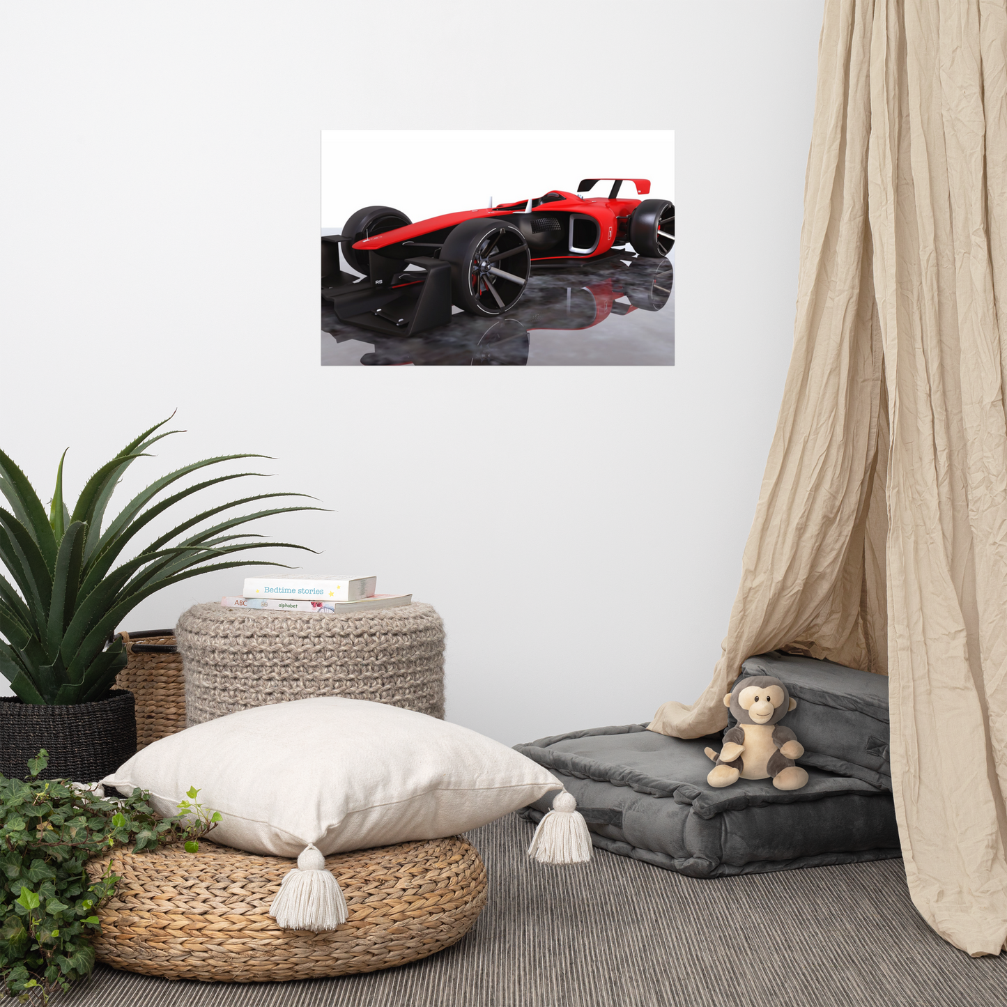 Red Formula One Race Car 20"x 30" Bedroom Wall Poster