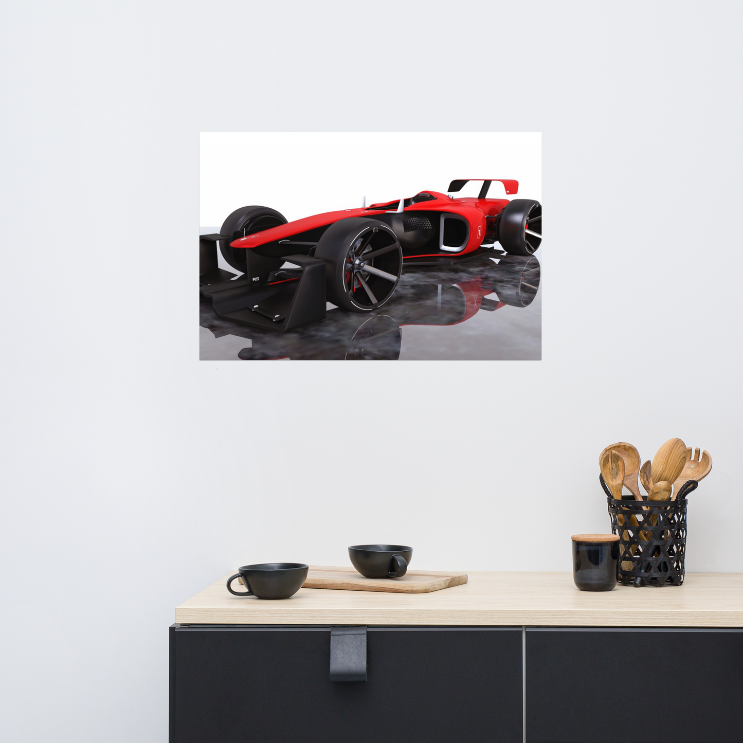 Red Formula One Race Car 20"x 30" Bedroom Wall Poster