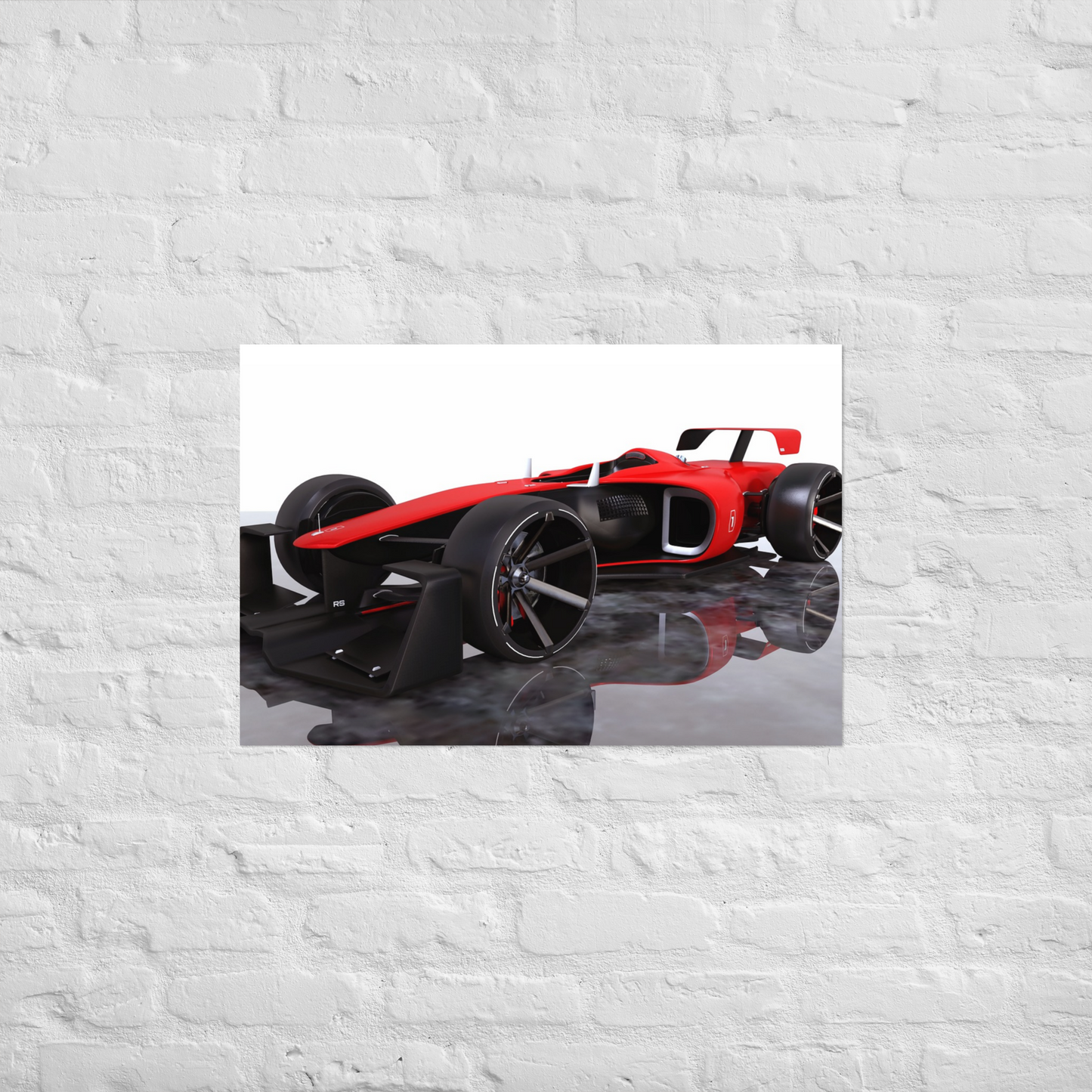 Red Formula One Race Car 20"x 30" Bedroom Wall Poster