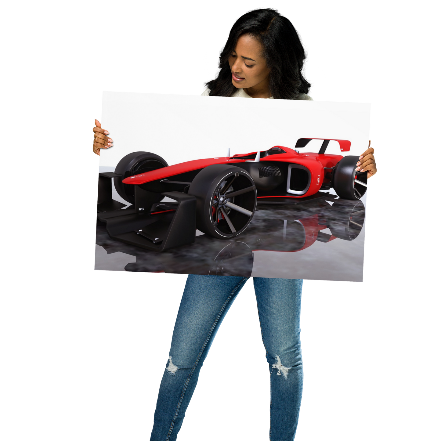 Red Formula One Race Car 20"x 30" Bedroom Wall Poster