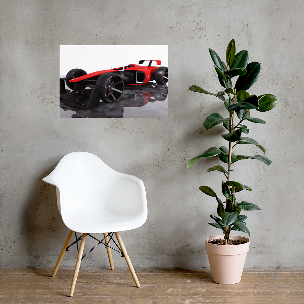 Red Formula One Race Car 20"x 30" Bedroom Wall Poster