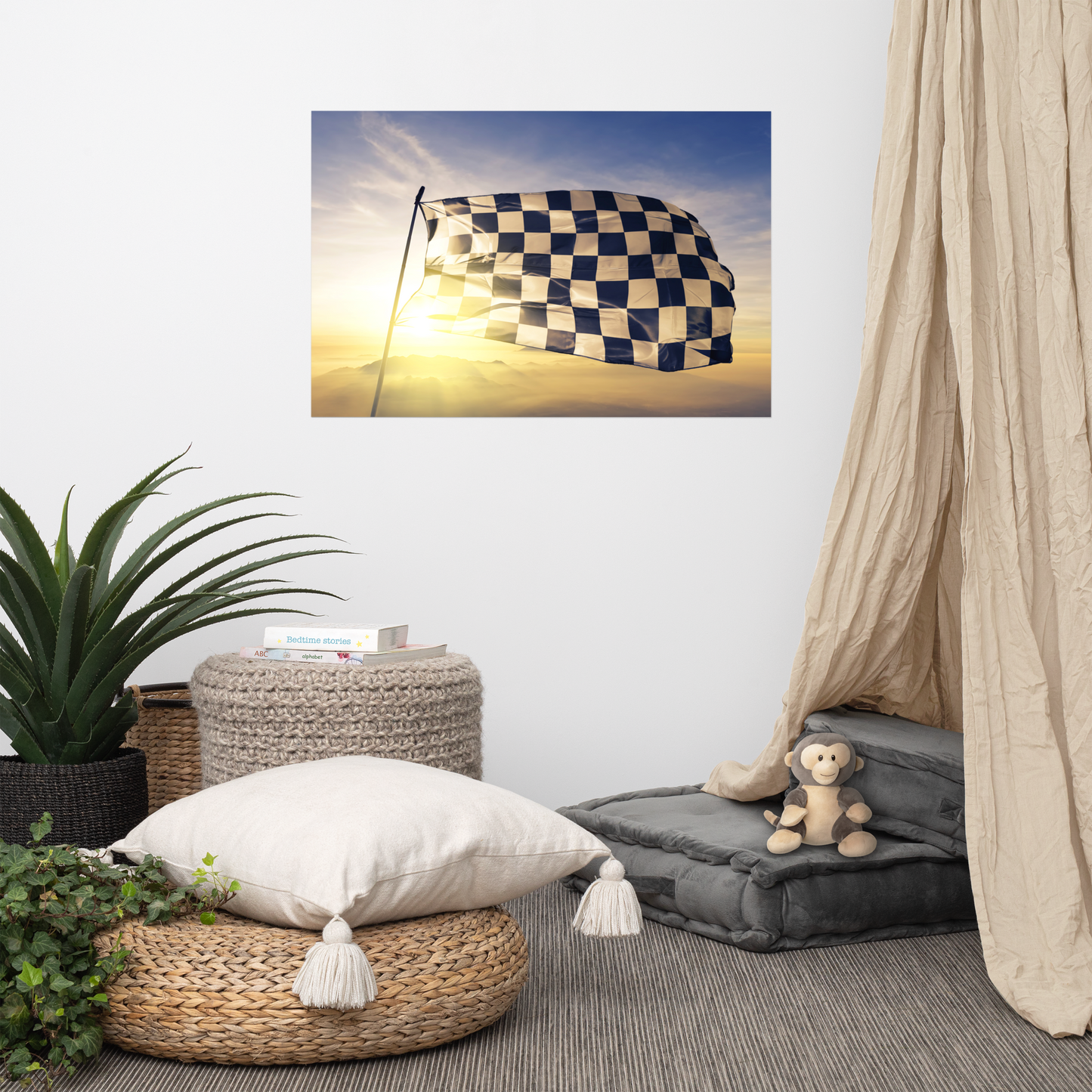 Formula One Checkered Flag Wall Poster