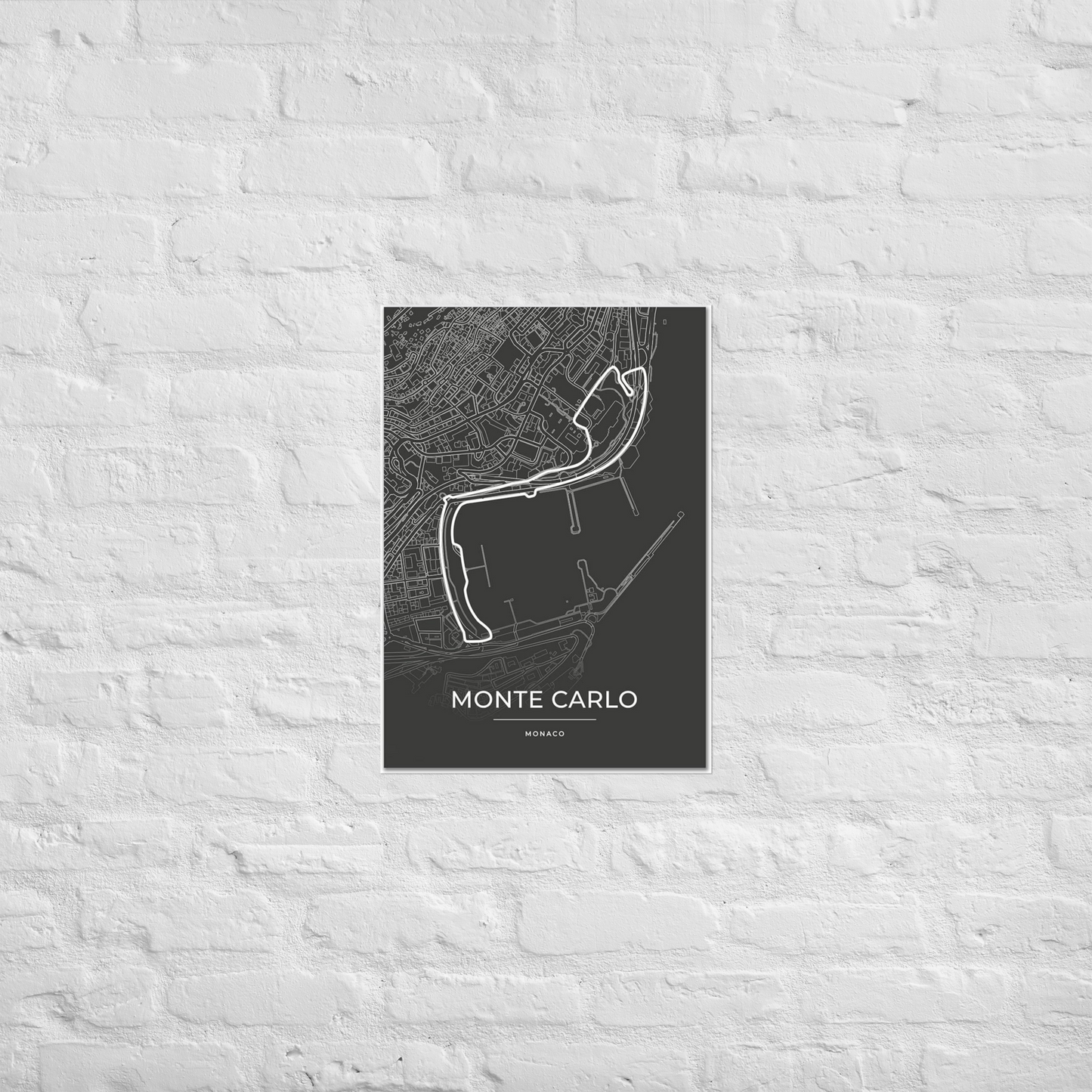 Black & White Monte Carlo Monaco F1 GP Poster