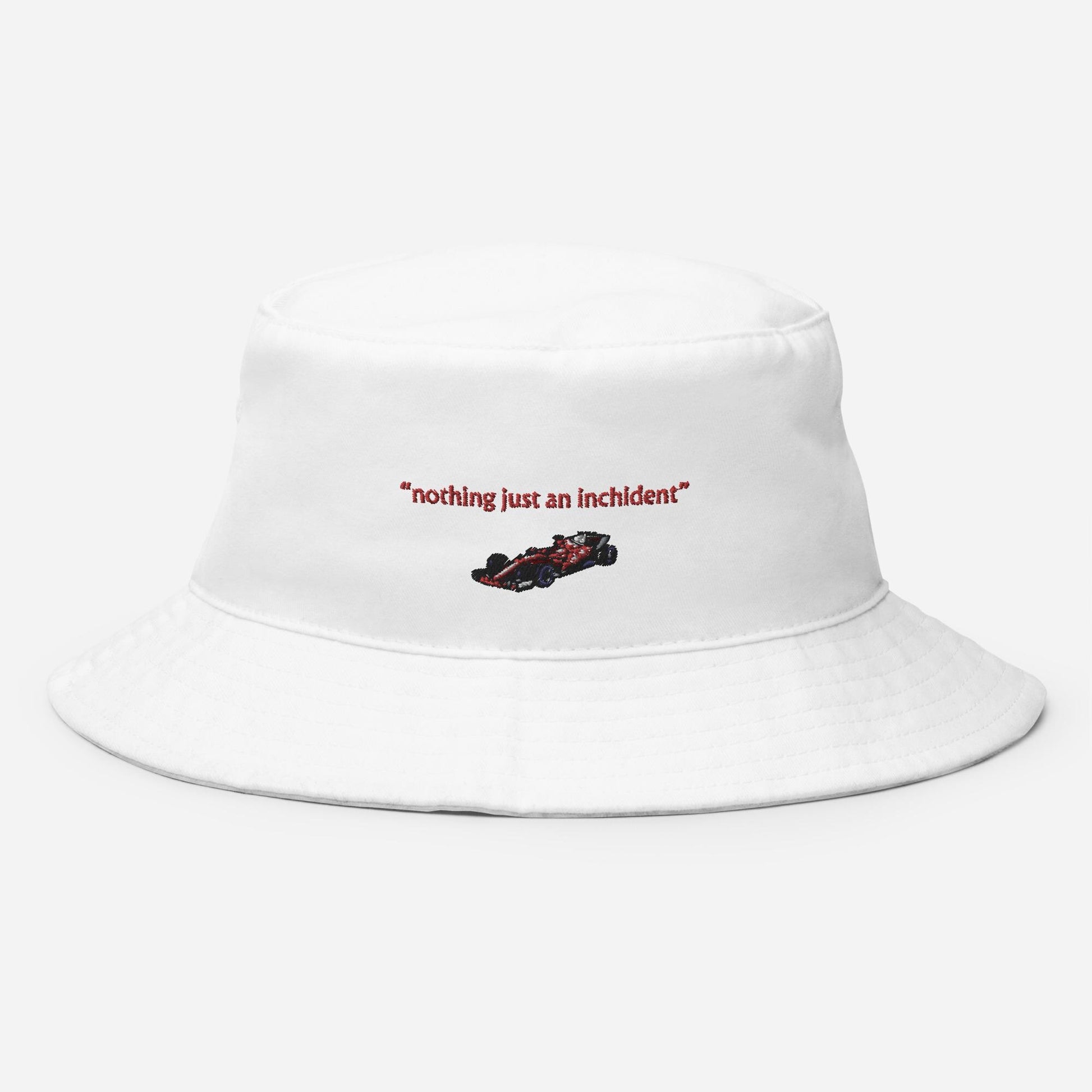 Carlos Sainz Ferrari F1 &#39;nothing just an inchident&#39; Bucket Hat - Ferrari Hats, Formula One Hats, F1 Gifts, F1 Accessories, Ferrari F1