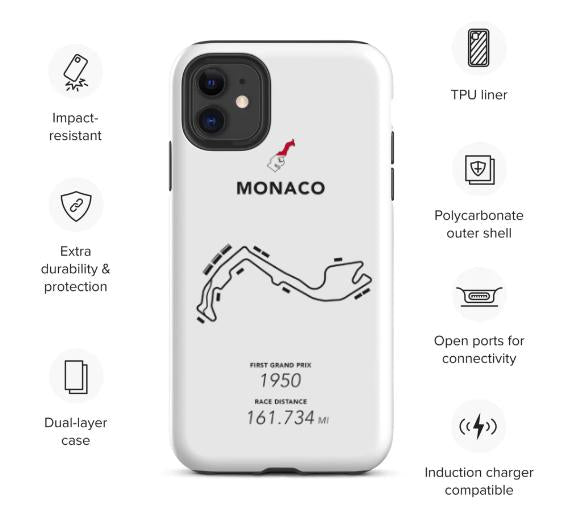 Monaco Grand Prix Formula One Race Track Tough Case for iPhone® - Formula One Phone Case, F1 Accessories, Phone Cases, Phone Accessories, F1