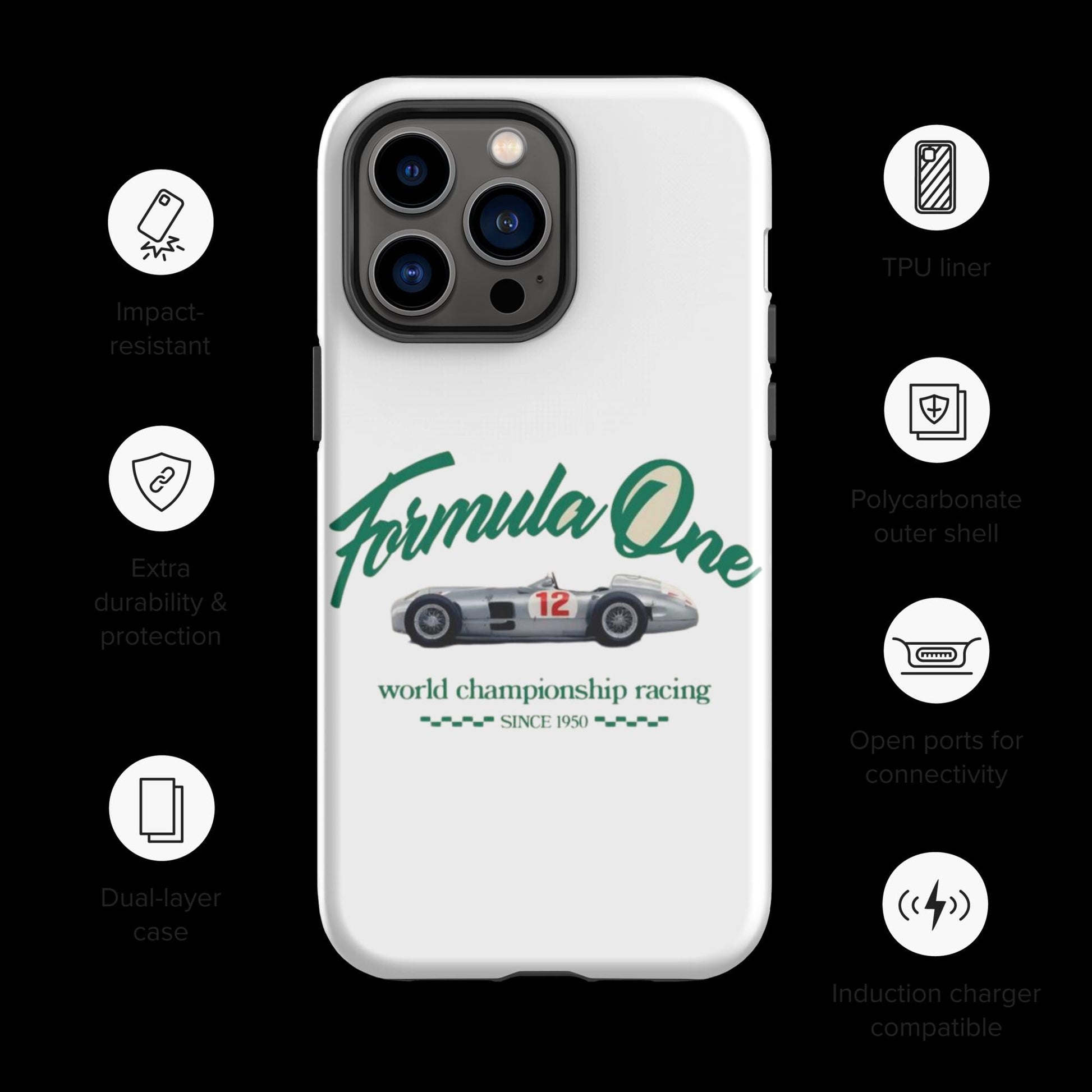 Vintage Formula One Racing Tough Case for iPhone® - Formula 1 World of Champions, iPhone Cases, iPhone Accessories, F1 Accessories, Ferrari