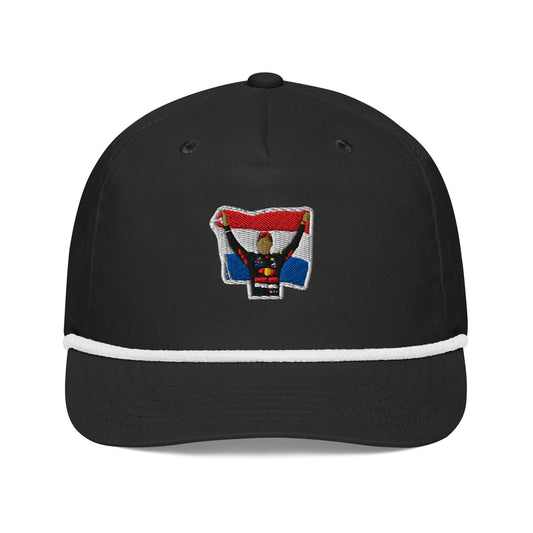 Formula 1 Champion Verstappen Design Snapback Rope Hat - Formula 1 Hats, Formula One Gifts, F1 Accessories, RedBull F1, Max Verstappen, F1