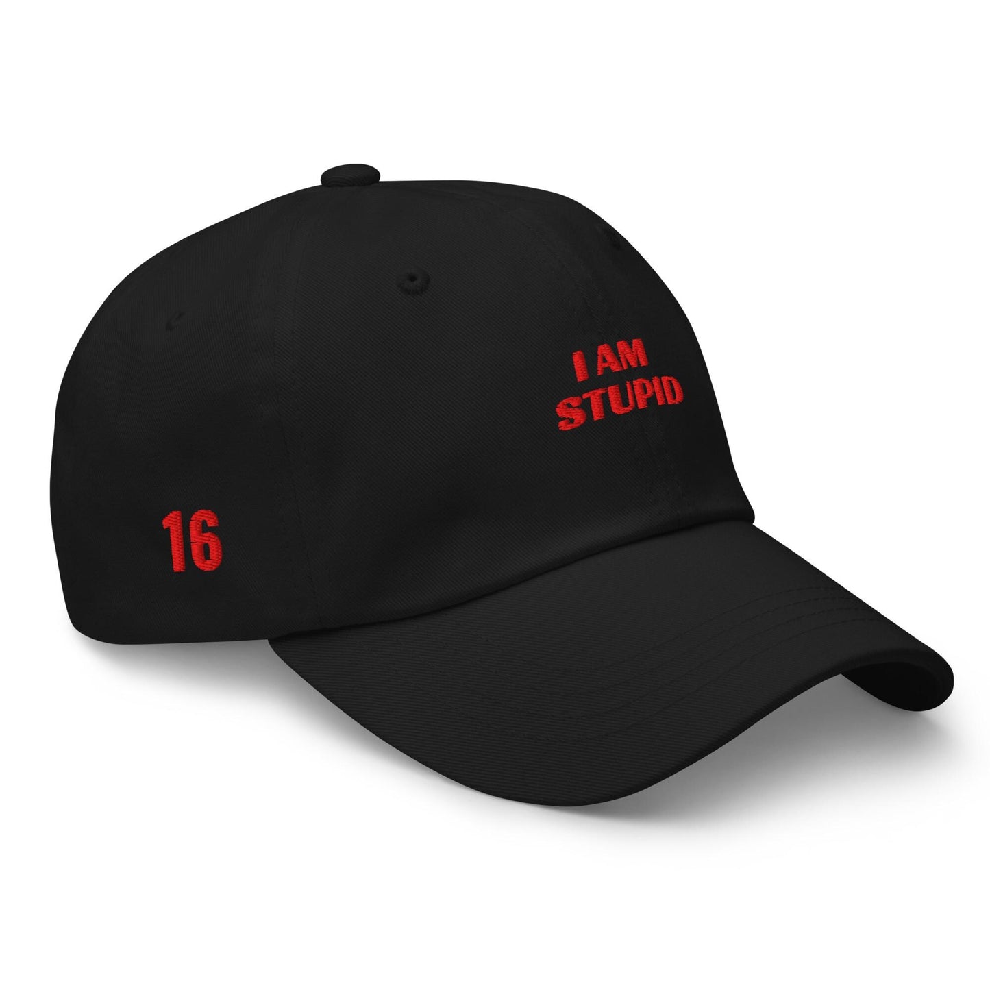 Leclerc 16 'I Am Stupid' Formula 1 Design Dad Hat - Unique Formula 1 Hats, Formula 1 Hats, Formula 1 Apparel, Gifts for F1 Lovers