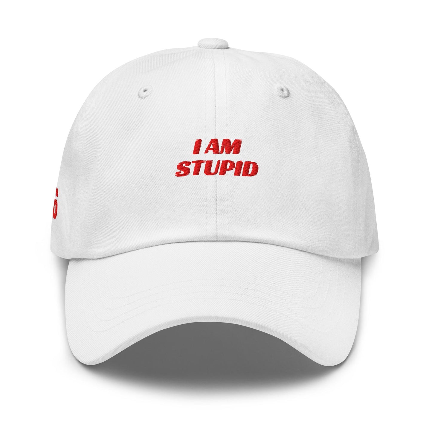 Leclerc 16 'I Am Stupid' Formula 1 Design Dad Hat - Unique Formula 1 Hats, Formula 1 Hats, Formula 1 Apparel, Gifts for F1 Lovers